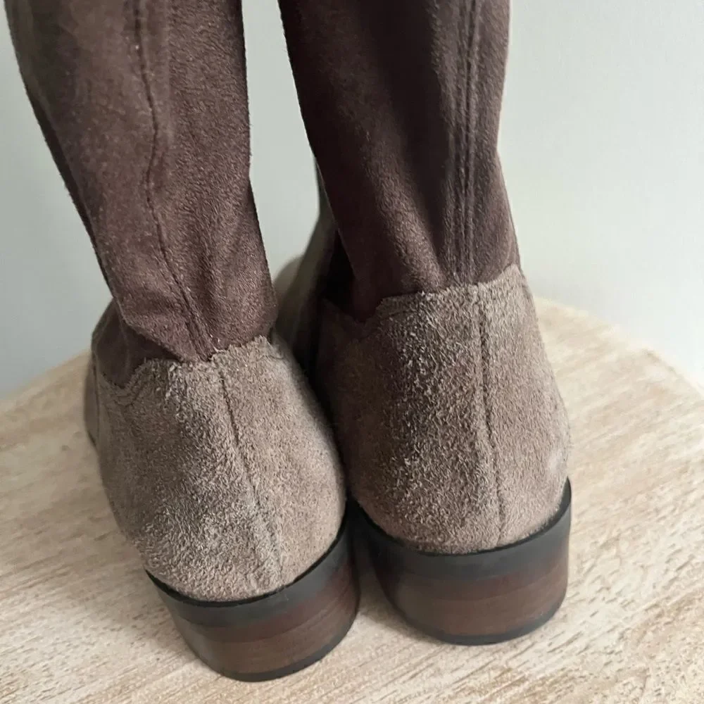Lucky Brand Calypso Suede Over The Knee Boots in Falcon Brown Size 8 NWOB